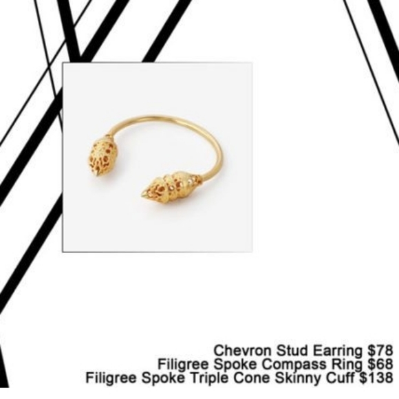 Isharya Filigree Spoke Triple Cone Gold Bracelet - Picture 12 of 13